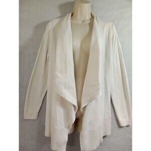 Lands End Women‎ Large Open Front Cardigan White